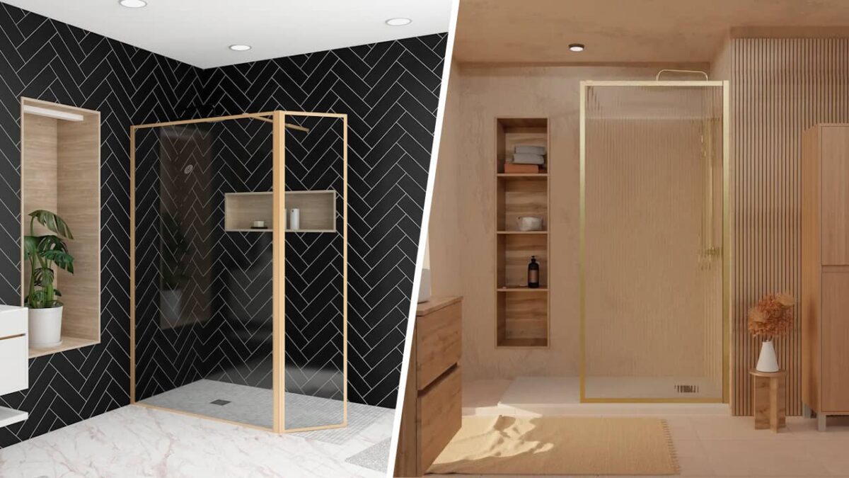 Paroi de douche dorée : la tendance chic pour une salle de bain élégante