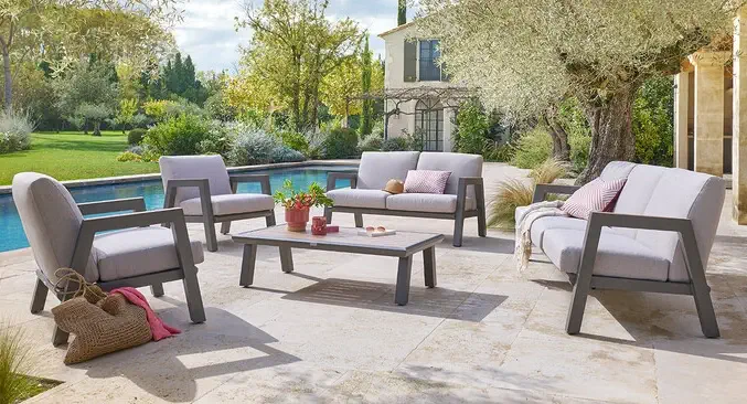 salon de jardin en aluminium